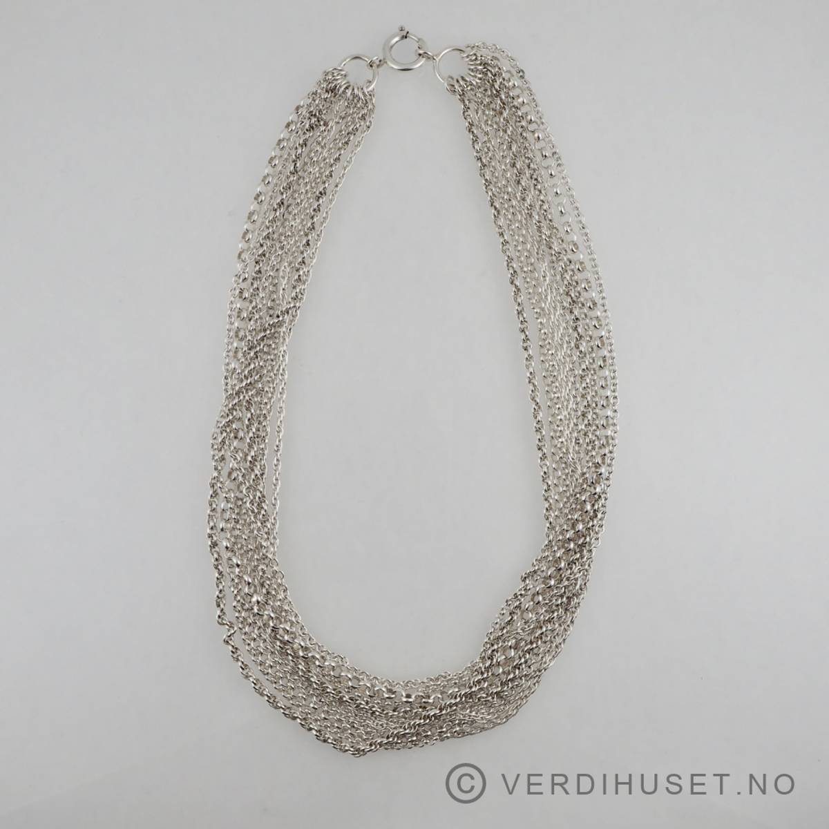 10 raders halssmykke i sølv - UNI