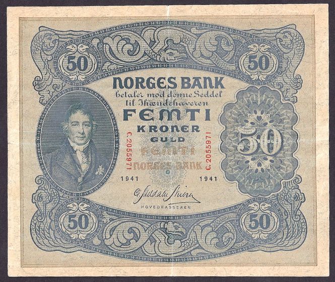 Hovedbilde 50 kr 1941 C kv s1+