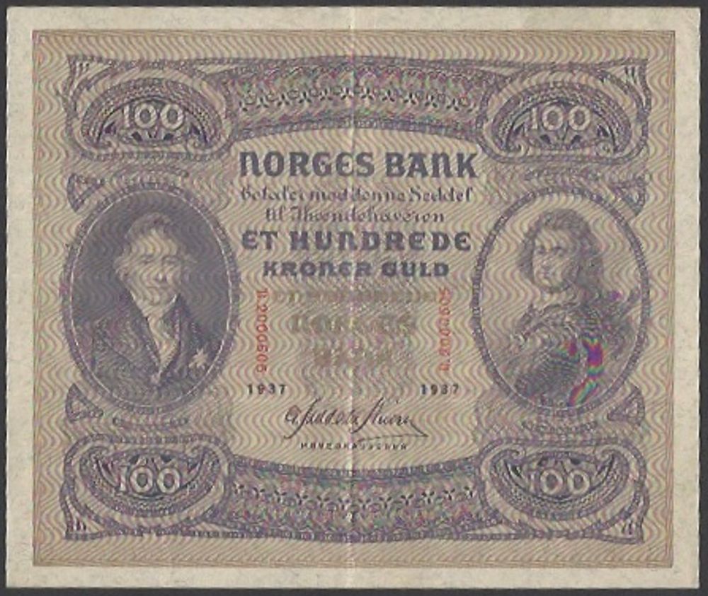 100 kr 1937 B kv 1+ (B.2000505)