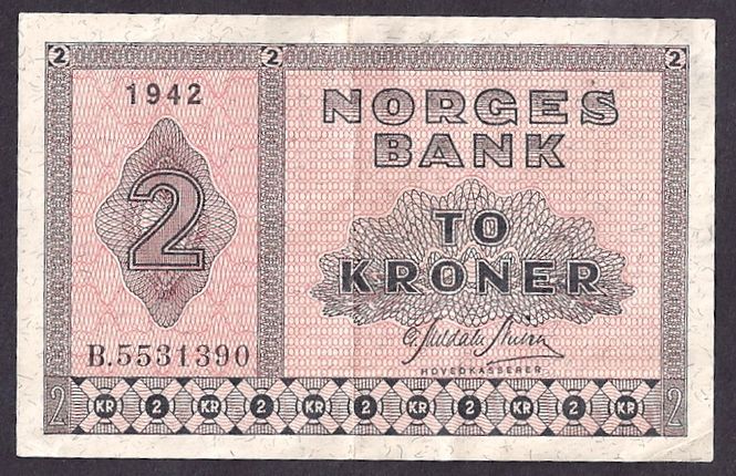 Hovedbilde 2 kr 1942 B Kv 1+ (B.5531390)