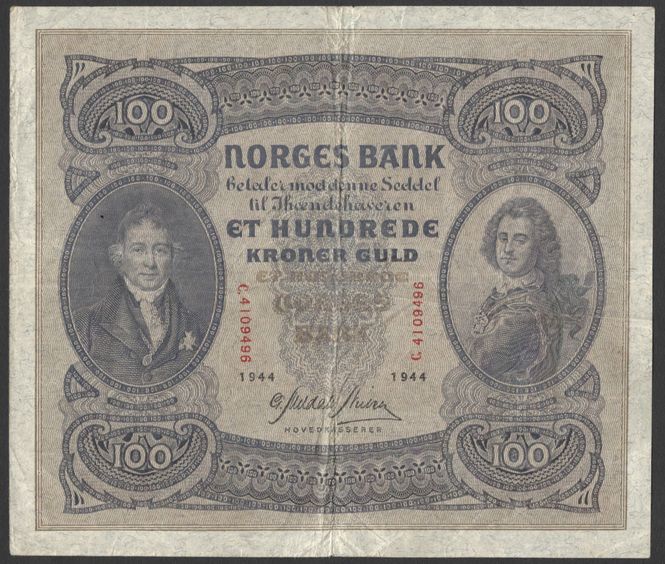 Hovedbilde 100 kr 1944 C kv s 1 (C.4109496)