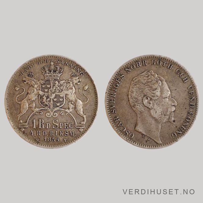 Hovedbilde 1 Riksdaler 1859 Kv 1+