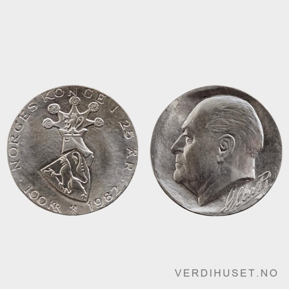 100 Kr 1982 - Sølv invest ca 10 % over spott