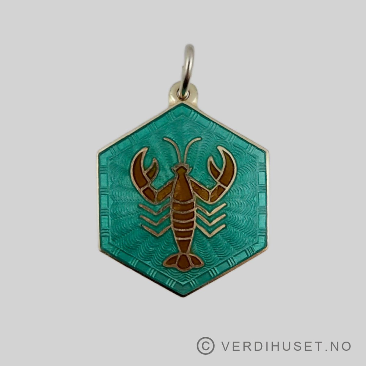 Anheng i forgylt sølv med emalje - Stjernetegn Krepsen
