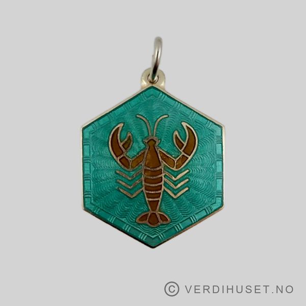 Hovedbilde Anheng i forgylt sølv med emalje - Stjernetegn ...