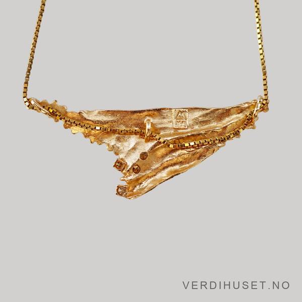 Hovedbilde Halssmykke i 14 K gull med 4 blanke stener