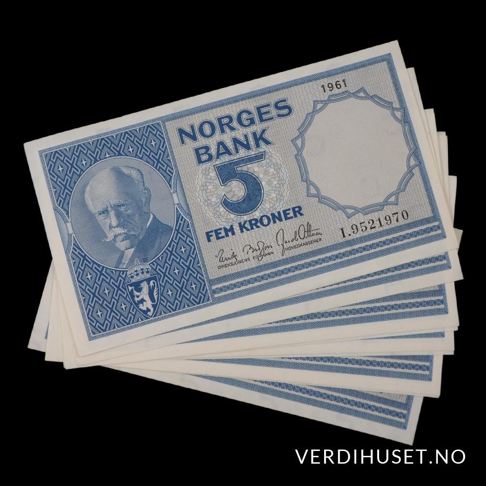 5 Kr 1961 I Kv 0 - 0/01 (I.9521970 - 78) 9 stk i rekke
