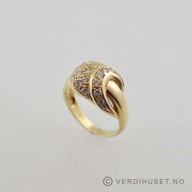 Hovedbilde Ring i 18 K gull med blanke stener