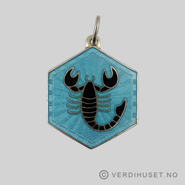 Hovedbilde Anheng i forgylt sølv med emalje - Stjernetegn ...