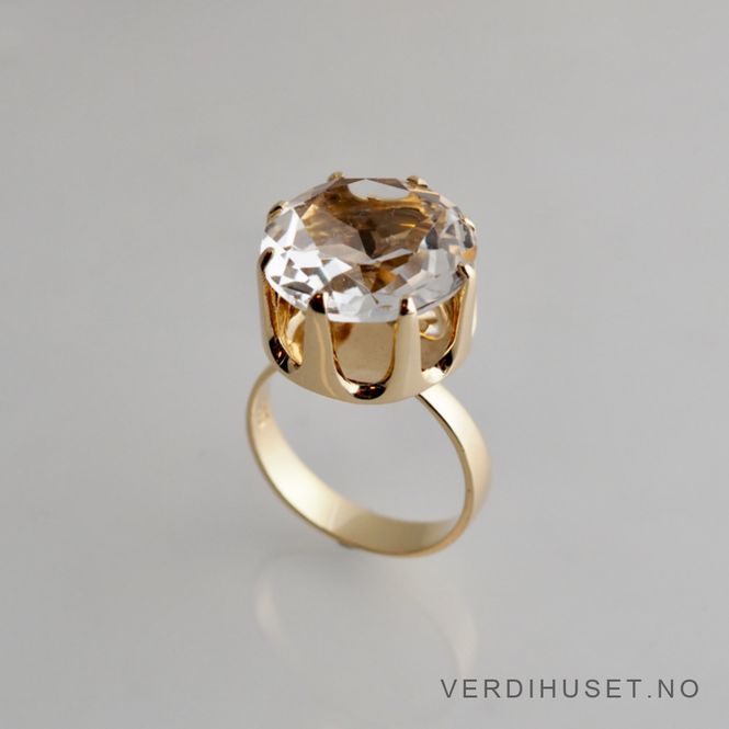 Hovedbilde Ring i 14 K gull med blank sten