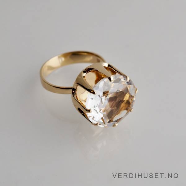 Hovedbilde Ring i 14 K gull med blank sten