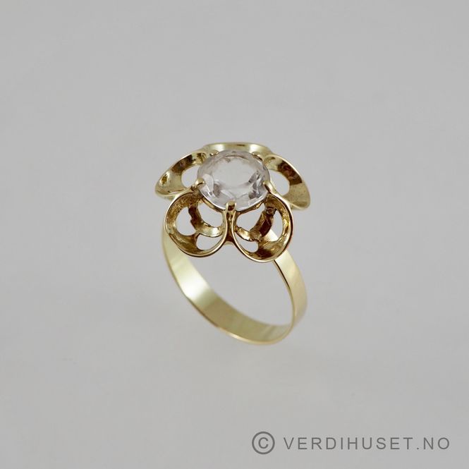 Hovedbilde Ring i 14 K gull med blank sten