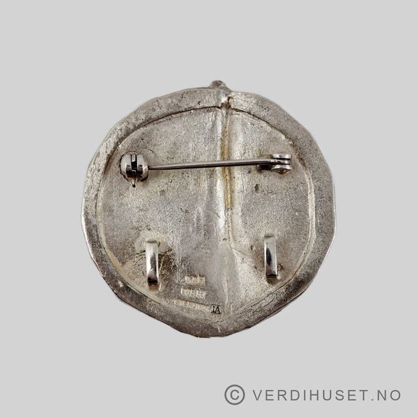 Hovedbilde Brosje/Anheng i sølv med 18 K gull og blank sten