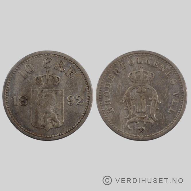 Hovedbilde 10 Øre 1892 Kv  1+