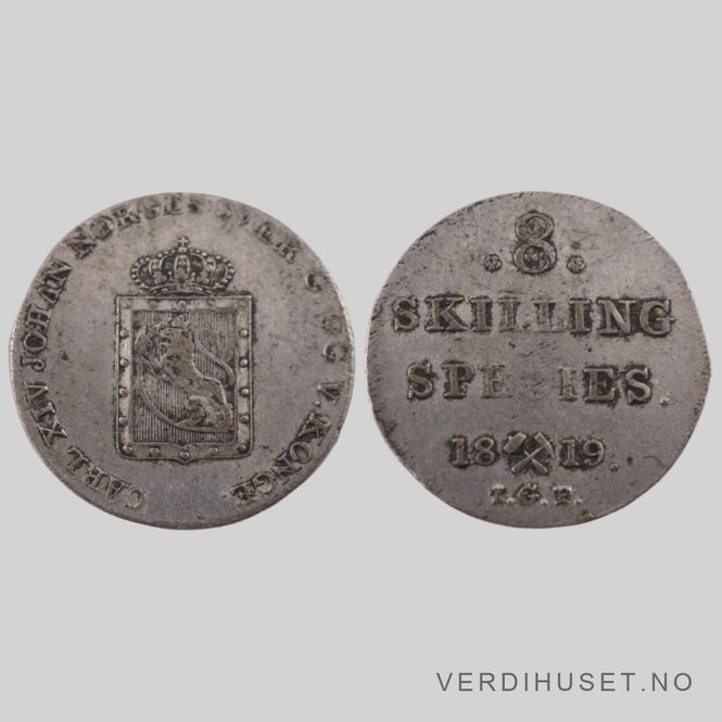 Hovedbilde 8 Skilling 1819 Kv 1+