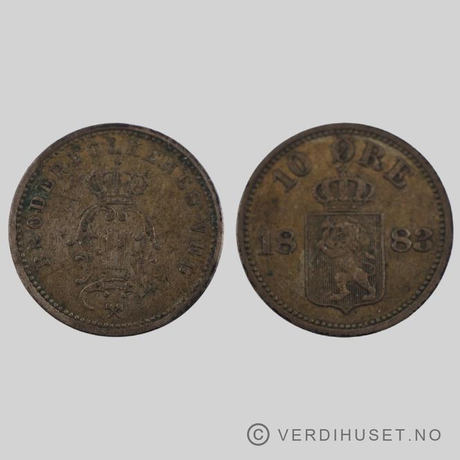 Hovedbilde 10 øre 1883 Kv 1+