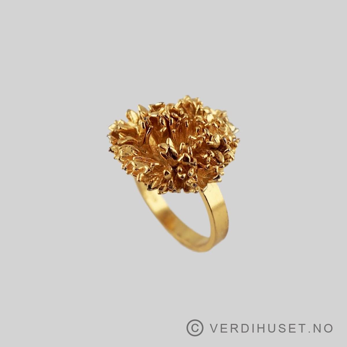 Ring i forgylt sølv - Flora Danica