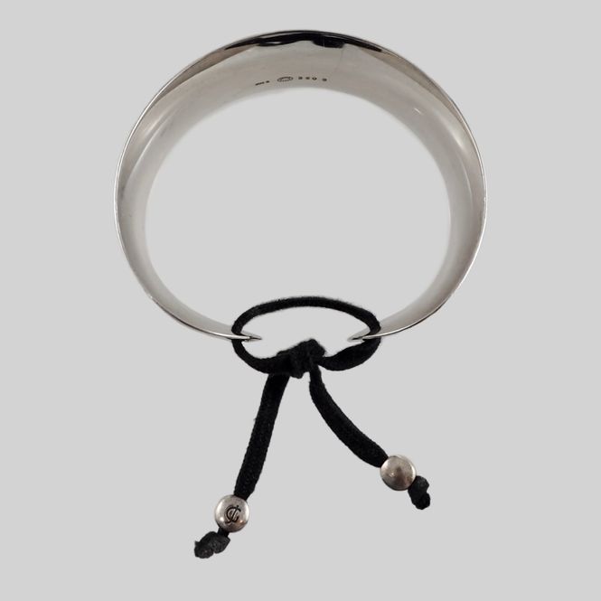 Hovedbilde Armring i sølv med bomullsbånd - Georg Jensen