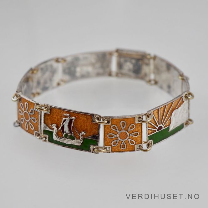 Hovedbilde Armbånd i forgylt kobber med emalje