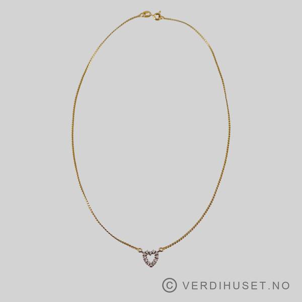 Hovedbilde Halssmykke i 18 K hvitt og gult gull med blanke ...