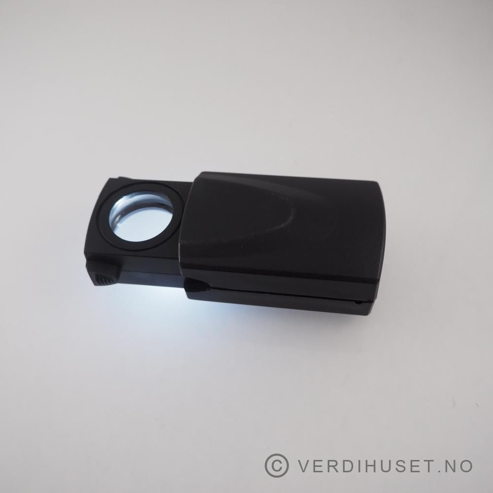 Uttrekks-lupe, 20 x med LED-lys