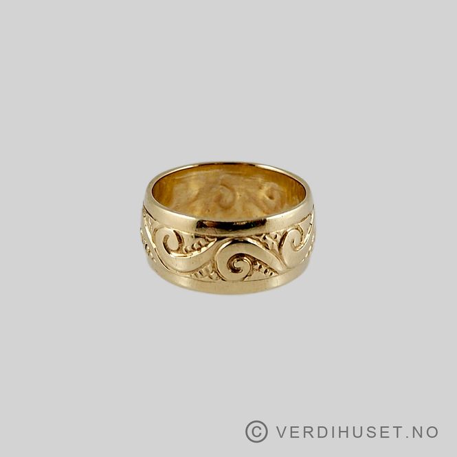 Hovedbilde Ring i 14 K gull med siselering