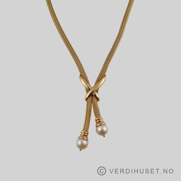 Hovedbilde Halssmykke i 18 K gull med perler