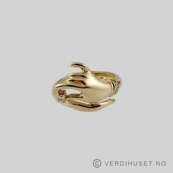 Hovedbilde Ring i 18 K gull med blanke stener