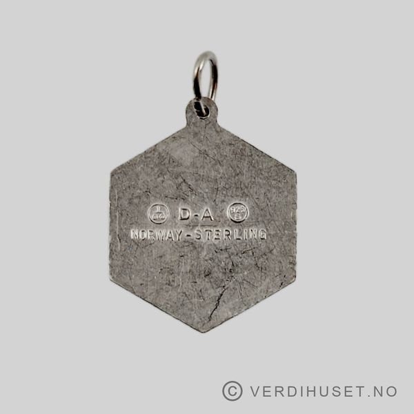 Hovedbilde Anheng i sølv med emalje, Stjernetegn Tvillingene ...