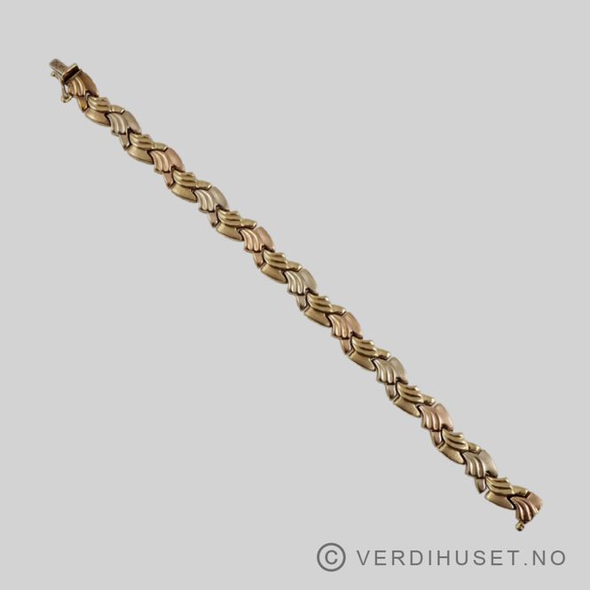 Hovedbilde Armbånd i 14 K med rødt, hvit og gult gull