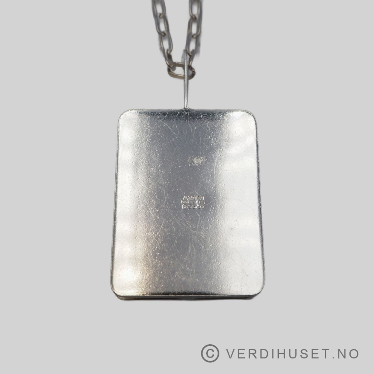 Anheng i sølv med oransje emalje - Ivar T. Holth