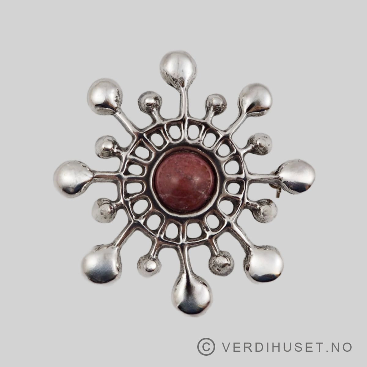 Brosje i sølv med thulitt - Uni D-A