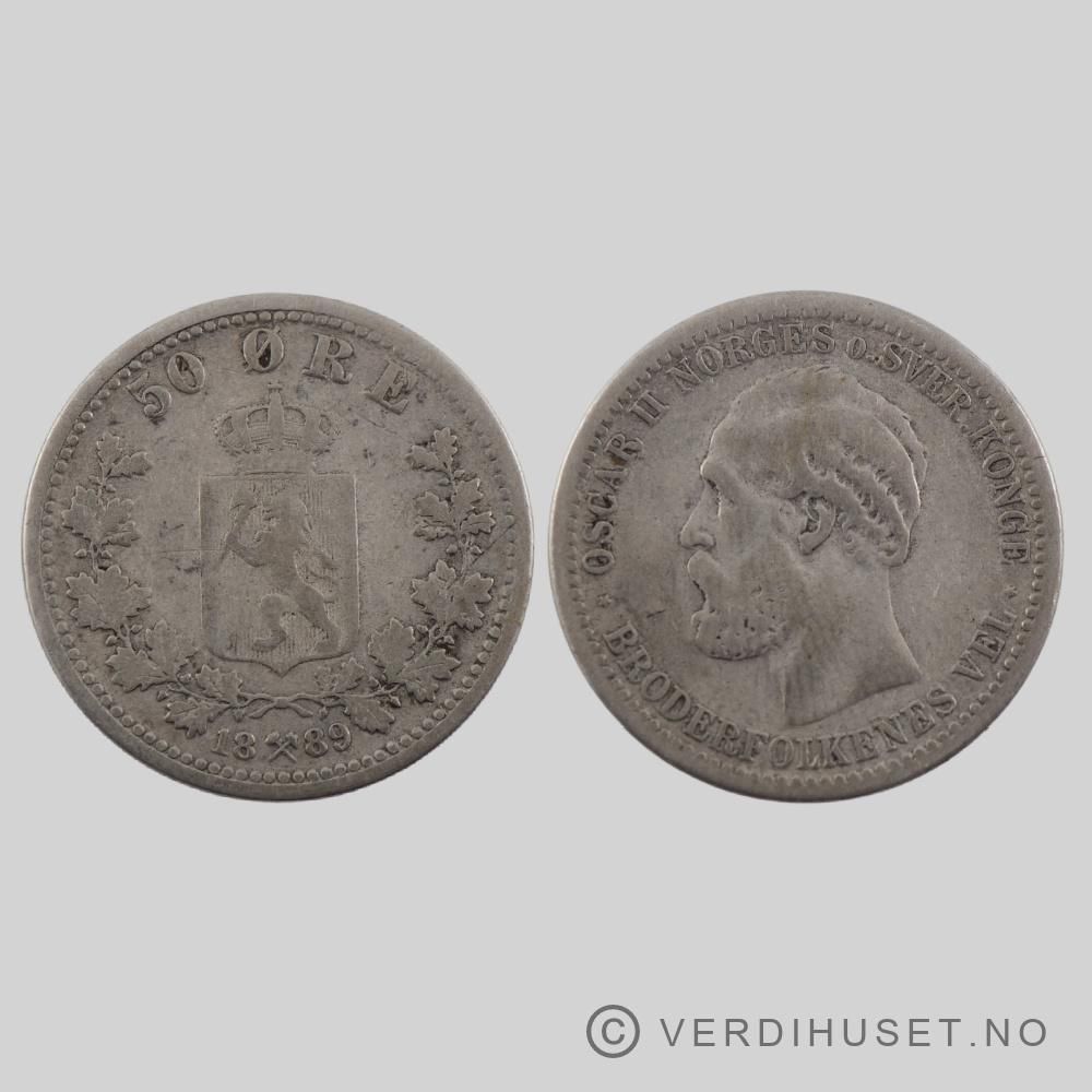 50 Øre 1889 Kv 1-