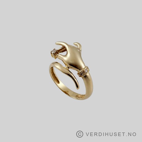 Hovedbilde Ring i 18 K gull med blanke stener