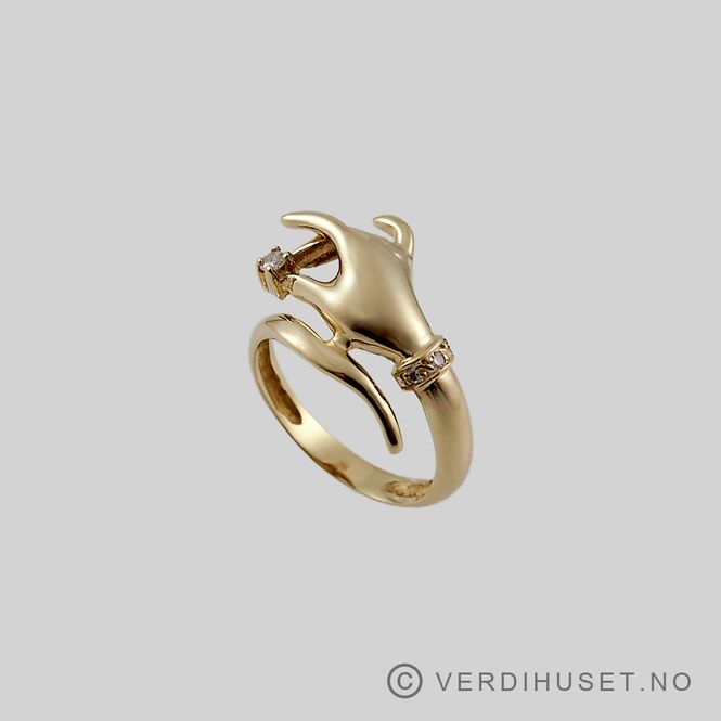 Hovedbilde Ring i 18 K gull med blanke stener