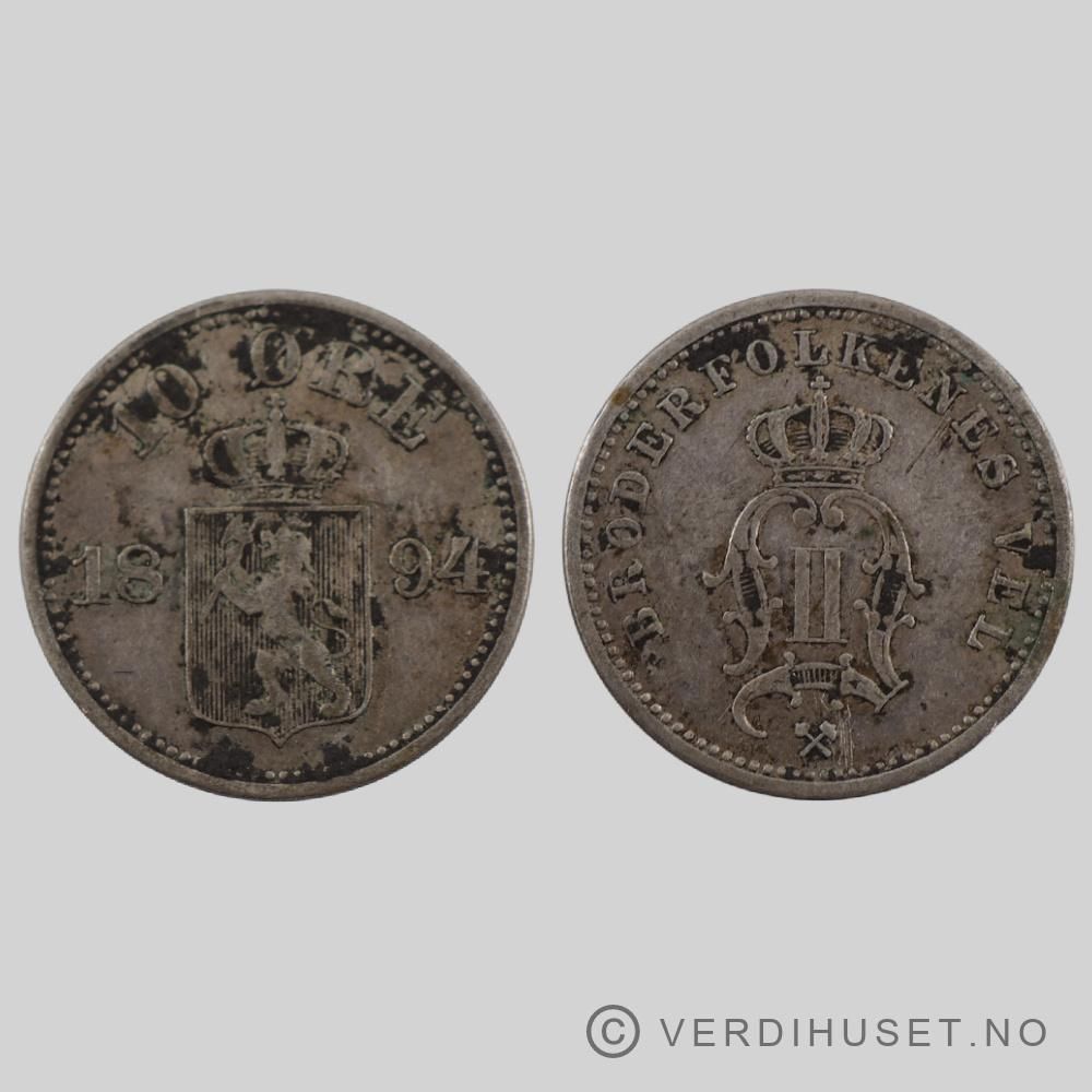 10 Øre 1894 Kv 1+