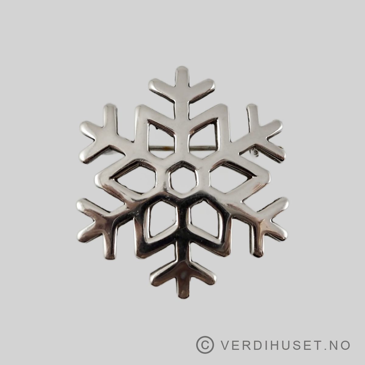 Brosje i sølv - Snøkrystall