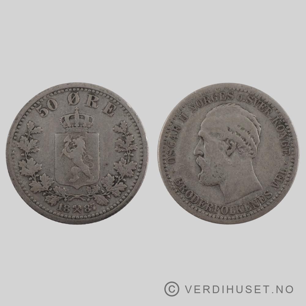 50 Øre 1887 Kv g1-