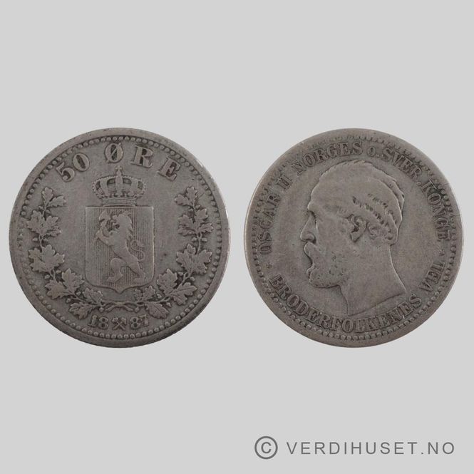Hovedbilde 50 Øre 1887 Kv g1-