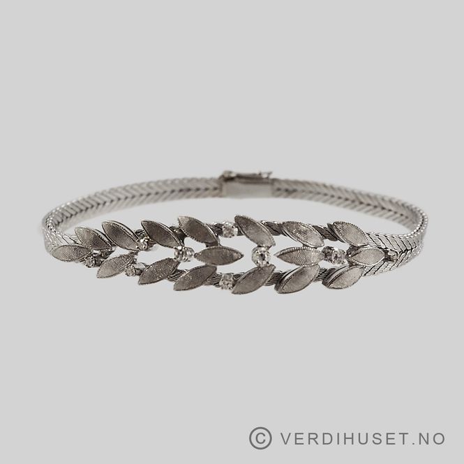 Hovedbilde Armbånd i 18 K hvitt gull med blanke stener