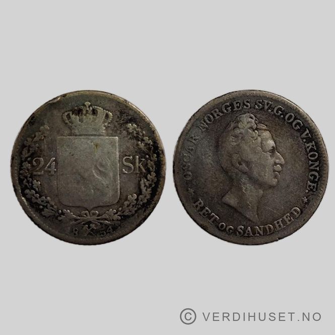 Hovedbilde 24 Skilling 1854 Kv 1-