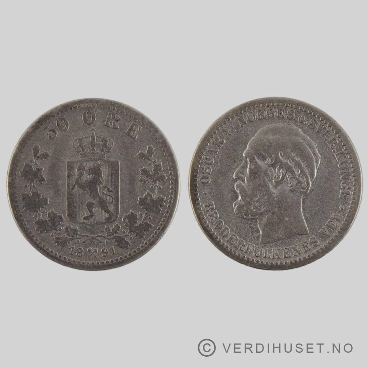 50 Øre 1891 Kv g 1-