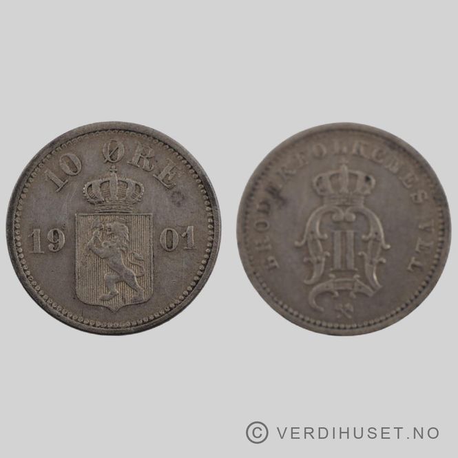 Hovedbilde 10 øre 1901 Kv 1+