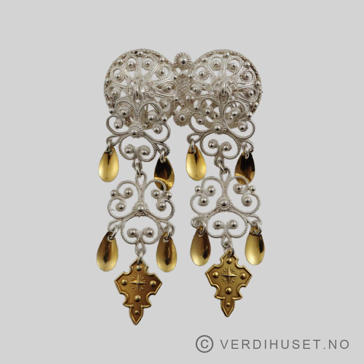 Halssølje, hvit og forgylt